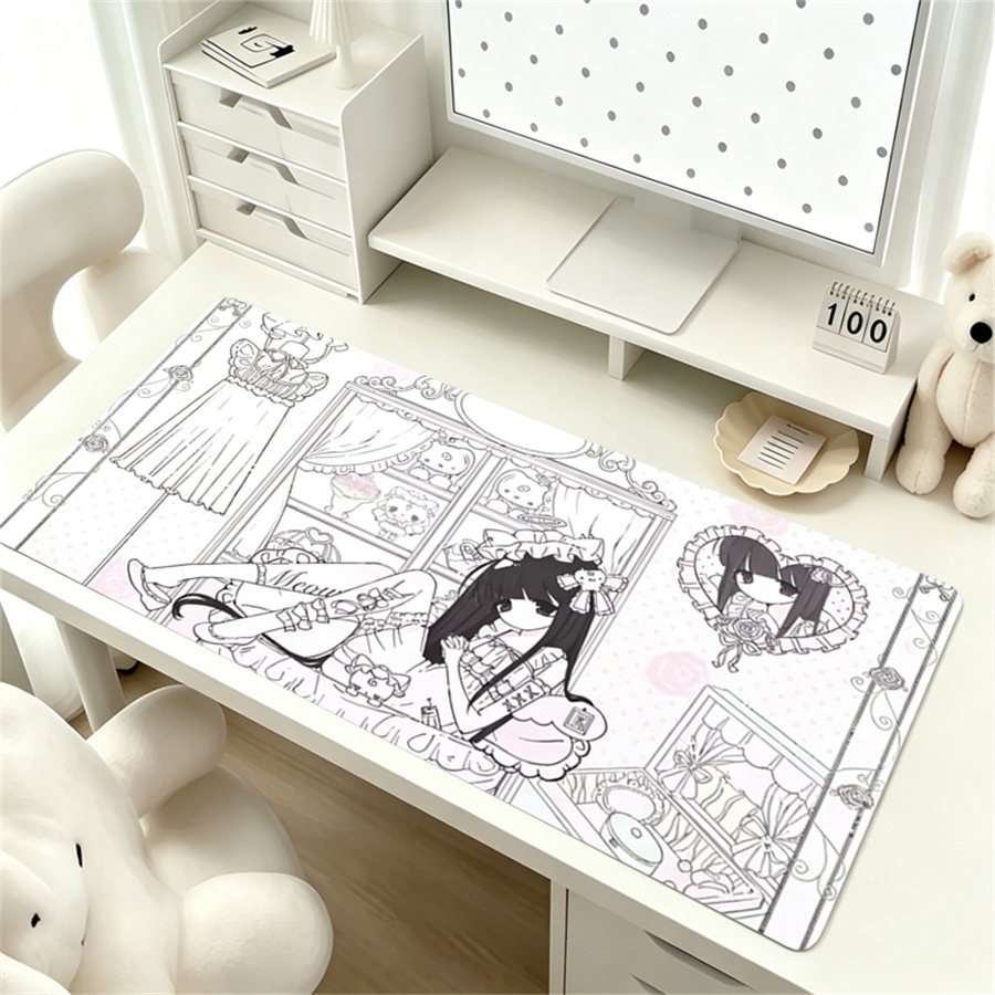 แผ่นรองเมาส์หนังลายอนิเมะสีชมพ - Leather Desk Pad บทวิจารณ์และราคา